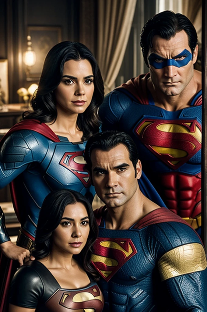 Super tigre and la vaca lola with poliito pio pio in Batman and superman&#39;s house