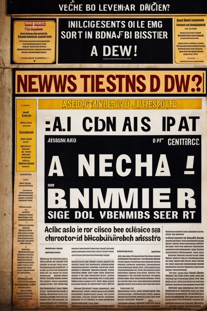 A poster of some news and the letters in Spanish so that it is understood 