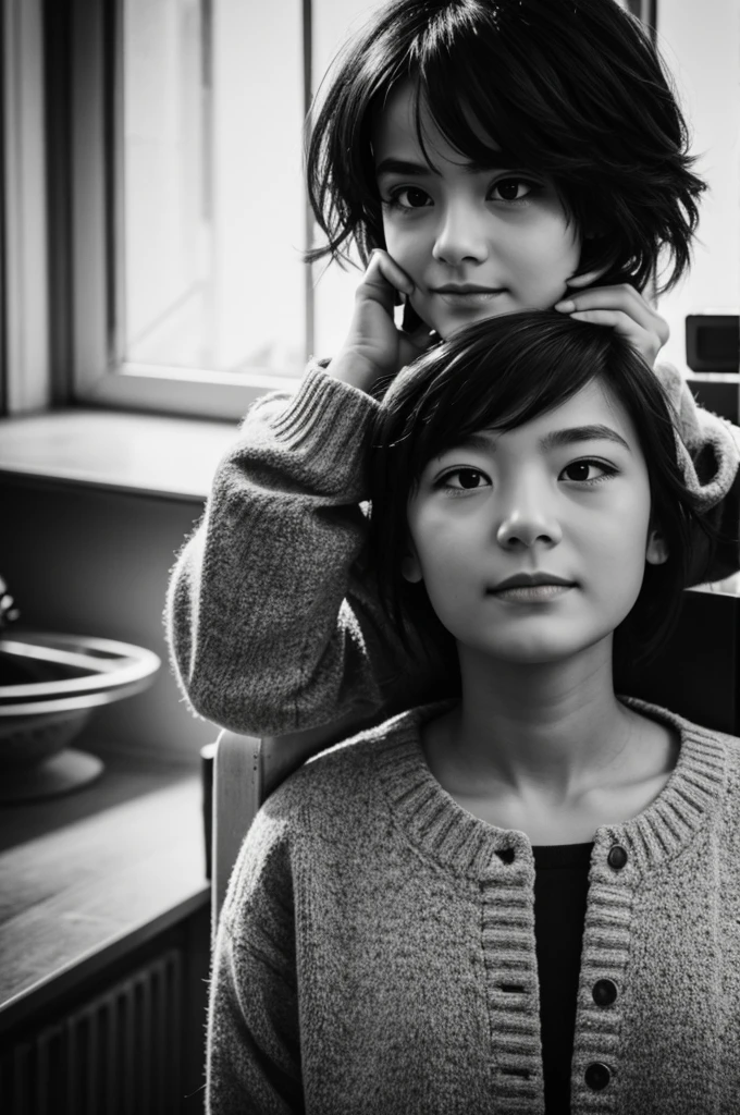 photographie d&#39;a 20 yo woman, visage parfait, head of&#39;artwork, Great, Underwear, noir_Great, jacket, noir_culotte
