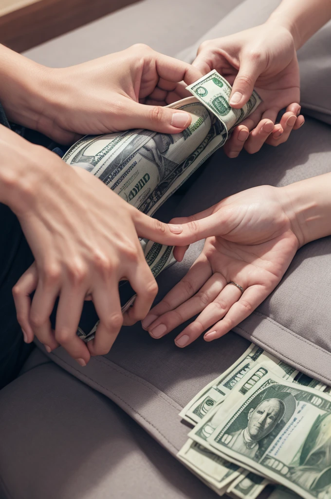 hands holding money
