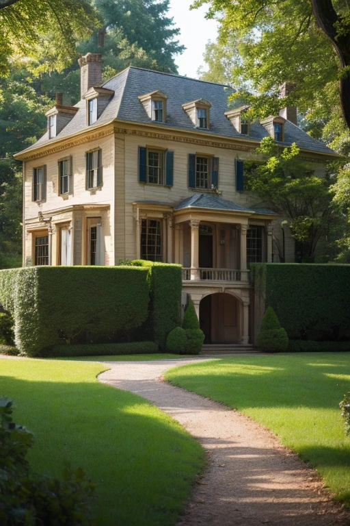 A mansion tucked away in the woods