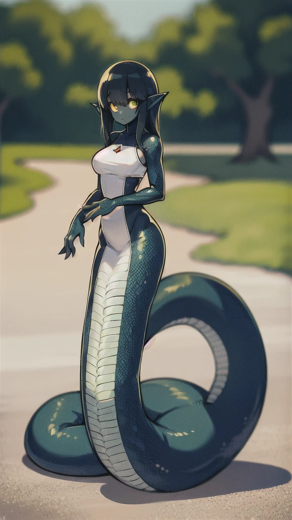 One girl, Lamia, scale, whole body, original character, Best Shadow, Shallow depth of field, Stunningly beautiful girl,