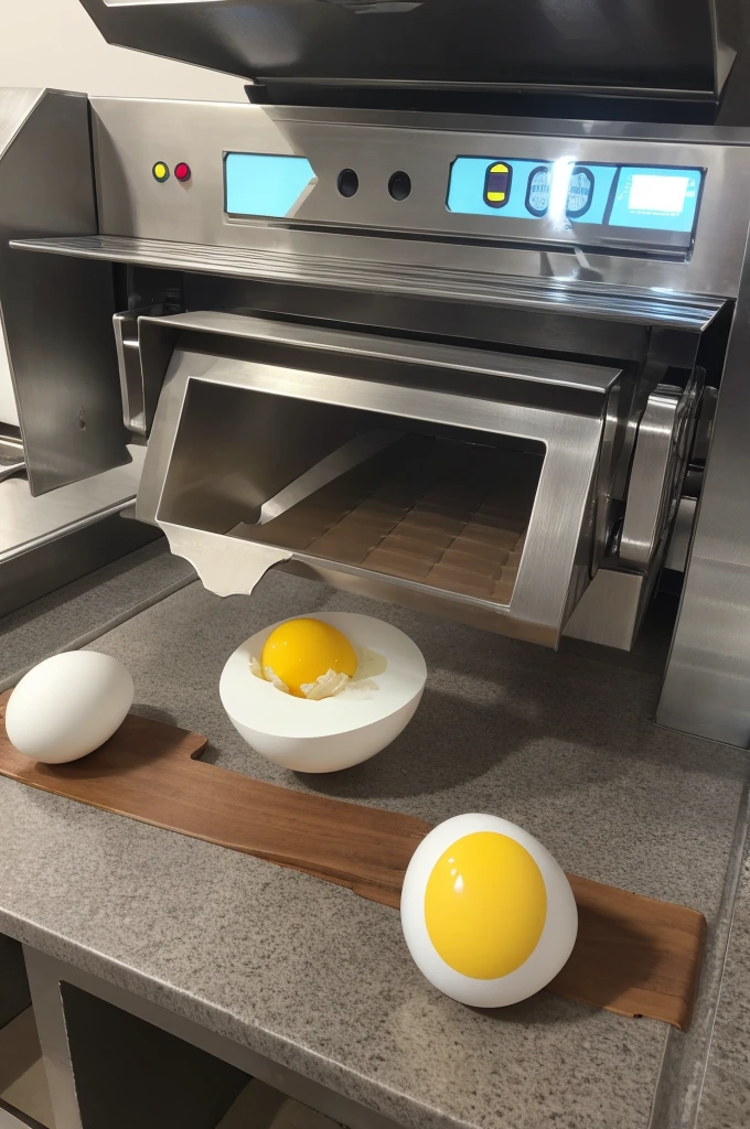 A transformation belt with an egg cracking machine motif