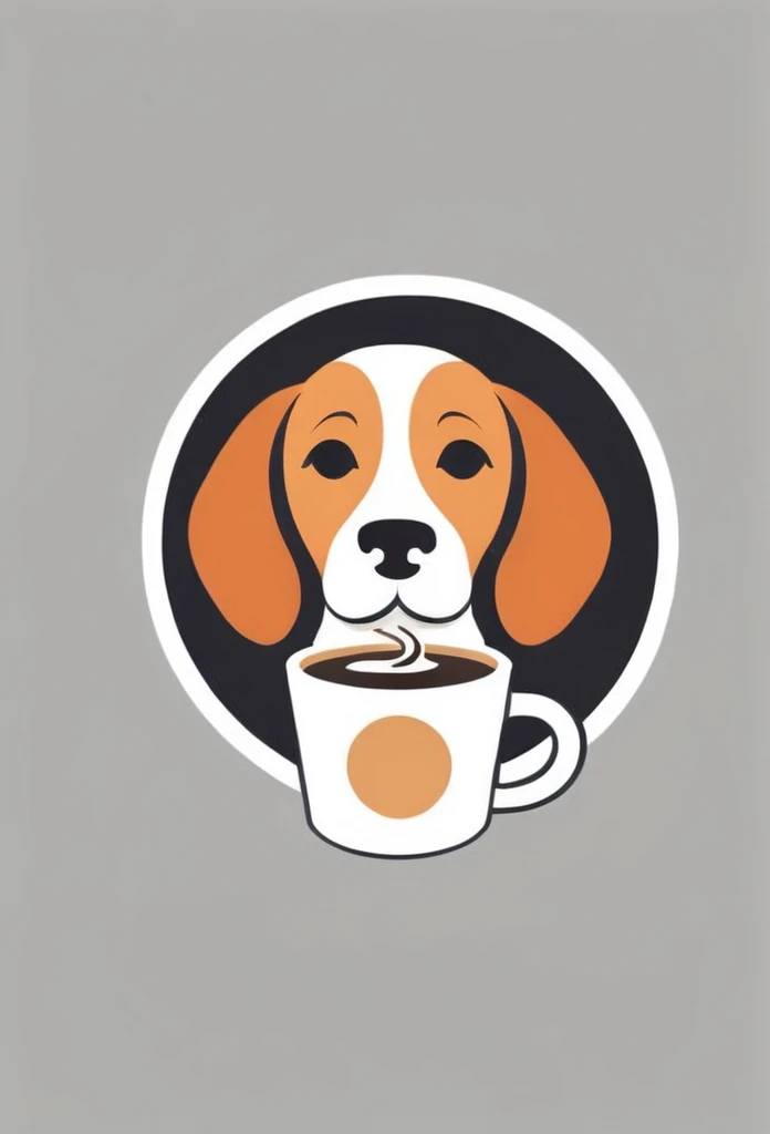 White background
Fashionable logo of a circle-shaped dog cafe
Cute, the beagle is sticking out his tongue and laughing,
There is a coffee cup on the beagle's head.
This coffee cup is
a playful and cute logo
Beagles and Coffee Cups
A stylish logo for a dog cafe
Inside the circle logo, a cute beagle smiling with its tongue sticking out
a stylish coffee cup
Happy Logo
Cute Logo
chic and modern design
The logo uses only orange, white and black cafe menu coffee is in a paper cup with steam coming out of it