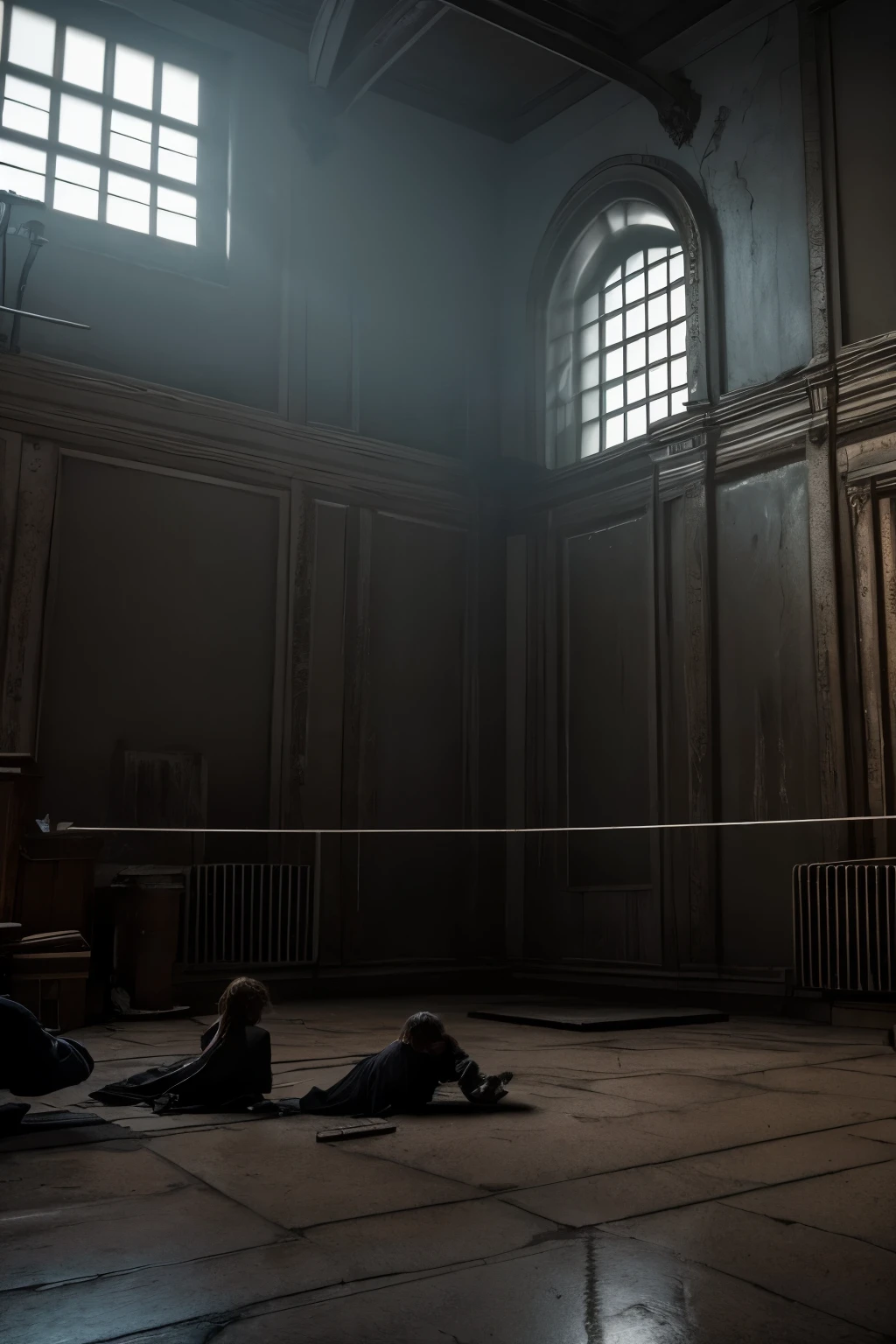 The asylum comes to life, with the walls and floor pulsing with dark energy, feeding on the friends' fear.