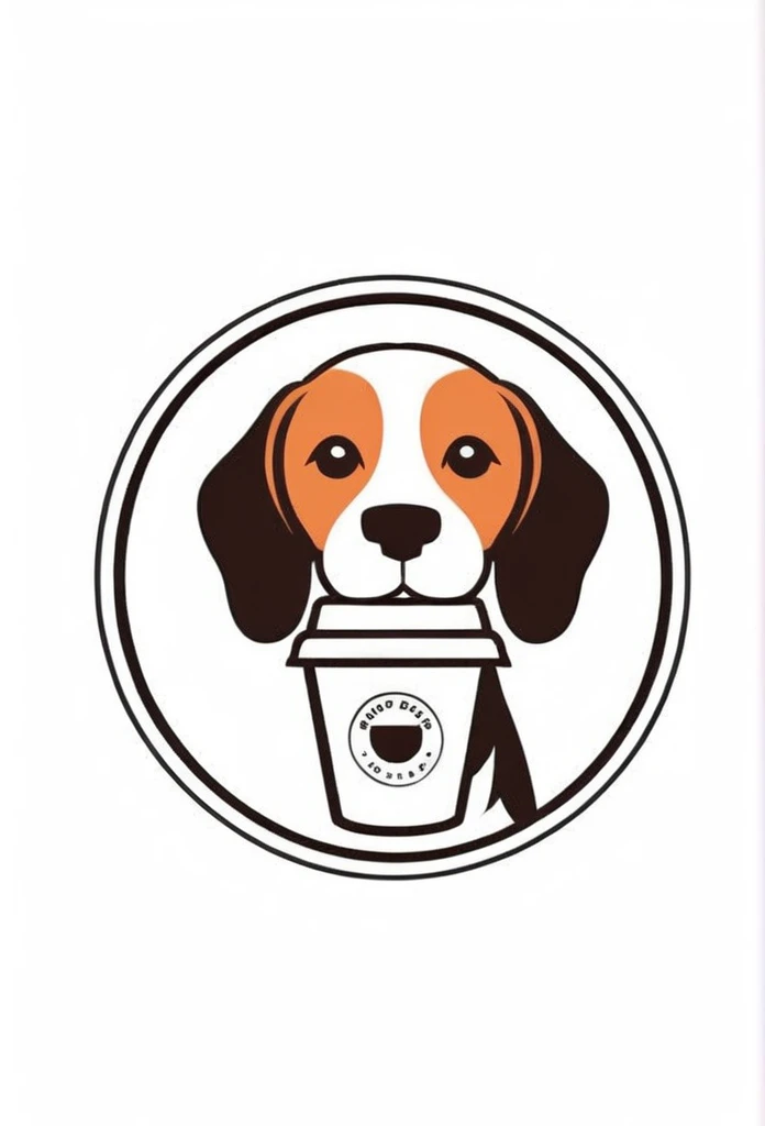 The entire design is stored inside the circle-shaped logo. A beagle smiling happily and sticking out its tongue. White background Fashionable logo of a circle-shaped dog cafe Cute, the beagle is sticking out his tongue and laughing,
There is a coffee cup on the beagle's head.
This coffee cup is
a playful and cute logo
Beagles and Coffee Cups
A stylish logo for a dog cafe
Inside the circle logo, a cute beagle smiling with its tongue sticking out
a stylish coffee cup
Happy Logo
Cute Logo
chic and modern design
The logo uses only orange, white and black cafe menu coffee is in a paper cup with steam coming out of it