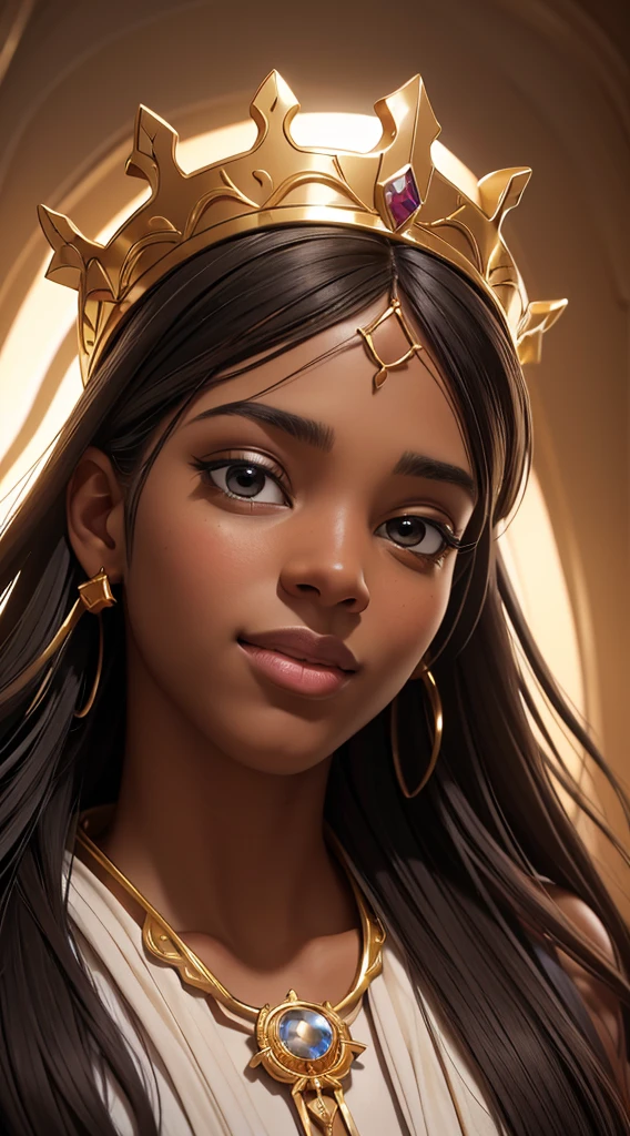A black man as Jesus, (best quality, 4k, highres, masterpiece:1.2), ultra-detailed, (realistic, photo-realistic:1.37), vibrant colors, dramatic lighting, heavenly aura, spiritual essence, flowing robes, serene expression, majestic presence, divine radiance, sacred atmosphere, disciples in awe, halo, crown of thorns, sorrowful eyes, compassionate smile, outstretched arms, golden backdrop, heavenly light, ethereal glow, divine beauty, uplifting inspiration, iconic portrait, religious symbolism, profound spirituality, biblical imagery.