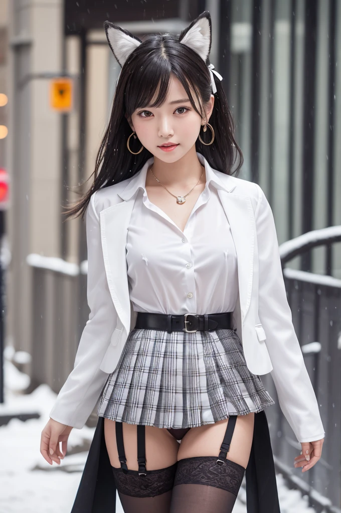 ((smile))、Confused、RAW Photos、(((The ultimate portrait masterpiece)))、((The cutest girl in the world))、1 Girl、、Japanese、Cute face、((Silky Hair))、(A high ponytail tied with a ribbon:1.4)、((Super huge breasts:1.1))、((Eyes that shine like jewels))、Glowing Skin、(young woman;It consists of a transparent white shirt, Thin ribbon, blazer, Breathable check pattern pleated skirt.:1.5)、Winter clothes、(Uniforms made from high quality materials, Breathable fabric:1.4)、Ultra-detailed uniforms、(She shyly pulls up her skirt:1)、(Breathable lace panties visible.:1.3)、((Crotch from the front))、Skirt fluttering in the wind、eyeliner、Beautiful Bangs、Hair between the eyes、((solve、High resolution))、Detailed Background、8 Quad HD、Digital SLR、Soft Light、high solve、Film Grain、Fujifilm XT3、Shallow depth of field、自然なSoft Light、Tight waist,(hour々Under the skirt:30%),(Pumping the nipples:20% Or vaginal line pump:20%),(Get wet from heavy snow:50% Or get wet in heavy rain:50%),makeup, 
corset, 
necktie, 
Ballgag, 
skirt, 
leather harness, 
silk stockings, 
diamond earrings, 
比基尼, 
Good, 
handbag, 
lingerie, 
garter belt, 
fur-trimmed jacket, 
fashionable, 
one-piece swimsuit, 
dress statue, 
lace, 
hair ornament, 
jewelry, 
black pantyhose, 
short jeans, 
lace trim, 
high heels, 
biker suit, 
black stockings, 
earrings, 
necklace, 
office lady, 
blouse, 
underwear, 
revealing clothes, 
panties, 
sundress, 
fox ears, 
thighhighs, 
pantyhose,facing viewer, 
outdoors, 
cowboy shot, 
bokeh, 
1girl, 
portrait, 
crowded street, 
独奏, 
night, 
classroom, 
looking at viewer, 
depth of field, 
sexy pose, 
Fujifilm XT3, 
absurdres, 
award winning photo, 
cityscape
masterpiece, 
HDR, 
8k resolution, 
photorealistic, 
RAW photo, 
highres, 
professional lighting, 
8k wallpaper, 
photon mapping, 
soft lighting, 
cinematic lumination, 
sharp focus, 