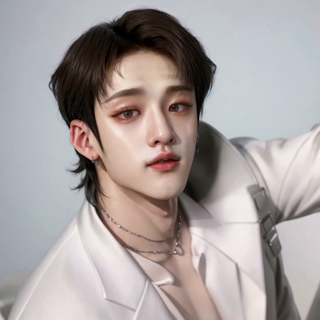 blurred image of a man in a white shirt and a white jacket, jung jaehyun, cute japanese demon boy, yanjun chengt, Jinyoung Shin, Kousuke Oono, Tae June Kim, korean artist, who is siwoo, inspired by Yanjun Cheng, hyung tae, south korean man, Yasumotooka, macoto takahashi