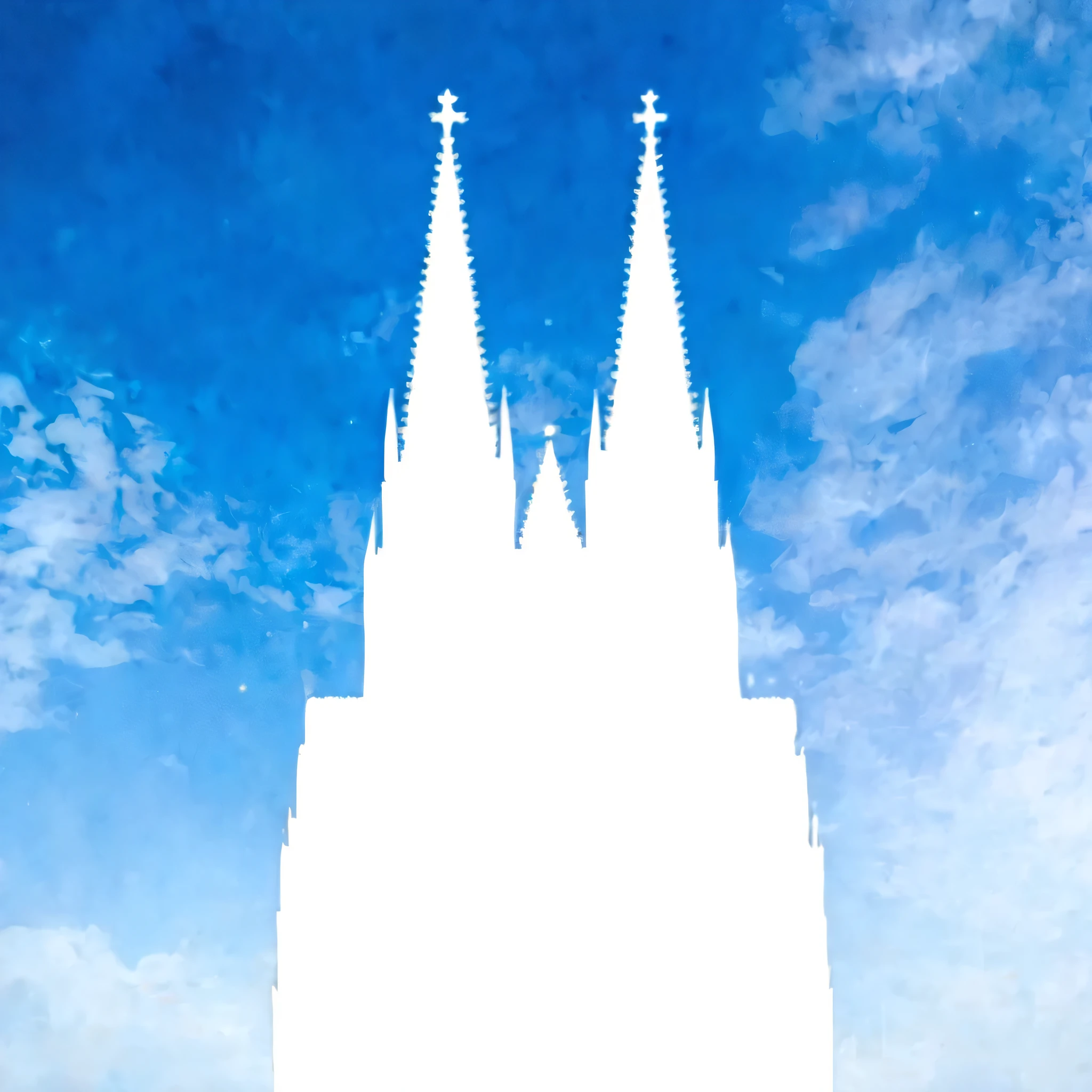 Masterpiece, best quality, very detailed, Cologne Dome made out of flowers, Cologne cathedral, starry sky