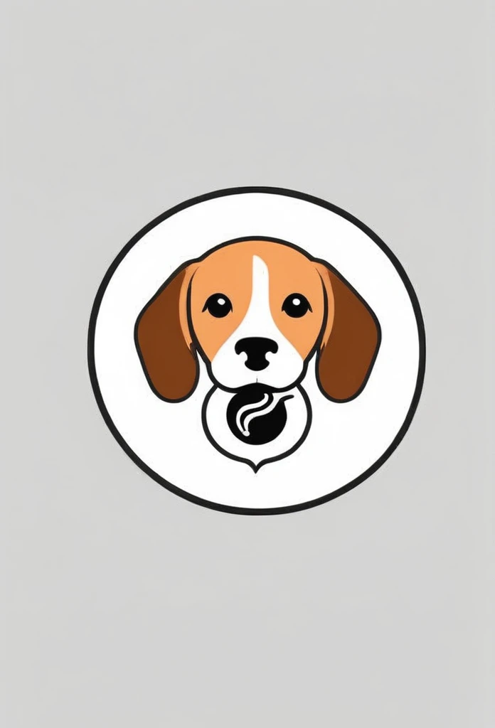 White background
Fashionable logo of a circle-shaped dog cafe
Cute, the beagle is sticking out his tongue and laughing,
There is a coffee cup on the beagle's head.
This coffee cup is
a playful and cute logo
Beagles and Coffee Cups
A stylish logo for a dog cafe
Inside the circle logo, a cute beagle smiling with its tongue sticking out
a stylish coffee cup
Happy Logo
Cute Logo
chic and modern design
The logo uses only orange, white and black cafe menu coffee is in a paper cup with steam coming out of it
