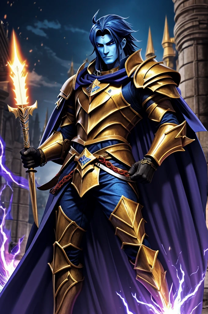 Generate Hades from the knights of the zodiac with his royal armor, anime