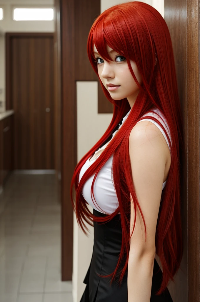Girl with red hair with the same style as Rias Gremory