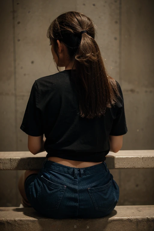 girl sitting seen from behind