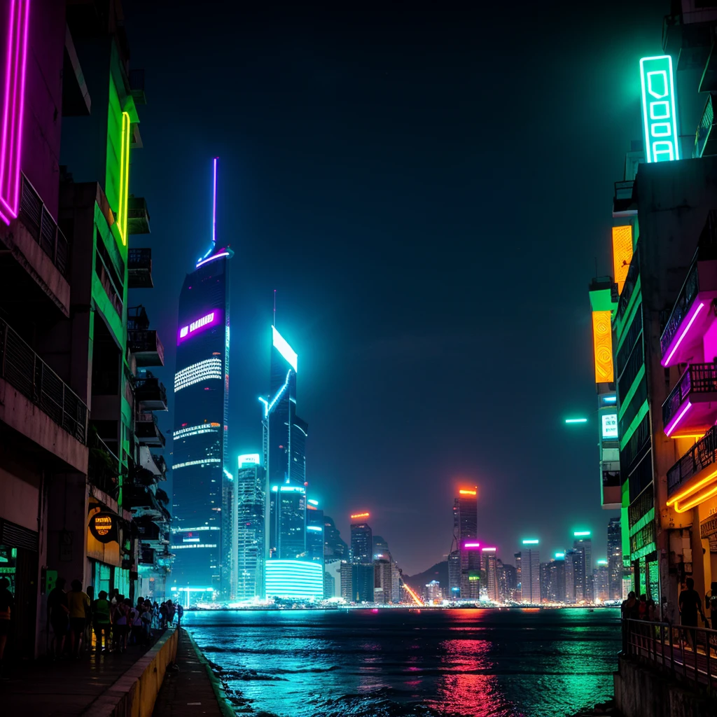 rio de janeiro future, ano 3001, cyberpunk city, neon
