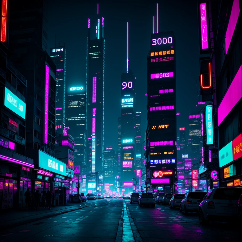 again 3001, cyberpunk city, neon