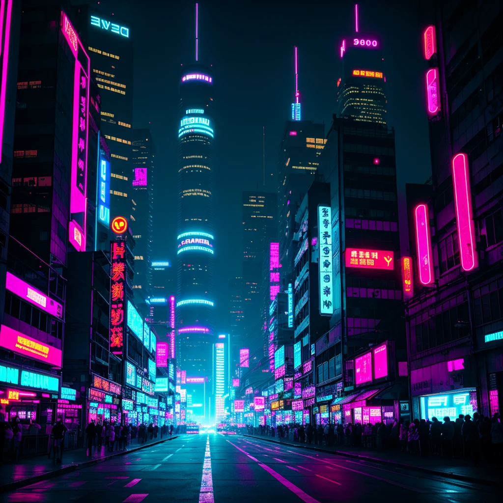 again 3001, cyberpunk city, neon