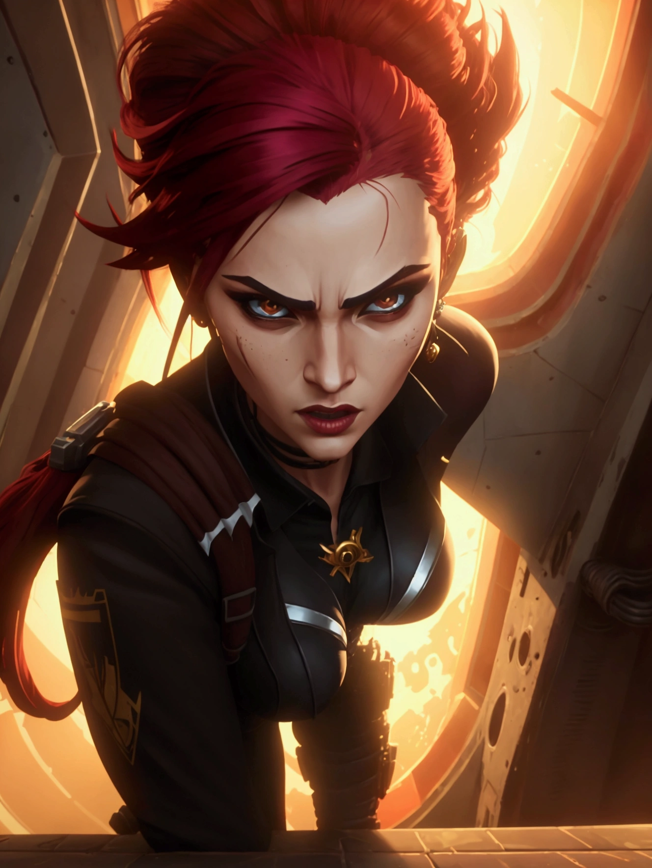 Jinx,madness,Grindhouse style,
Vector graphics,Comic style,perfect figure,appearance,eyes,beauty,realistic,clarity,
detail,dynamic detail,maximum epic,post-processing,maximum realism.