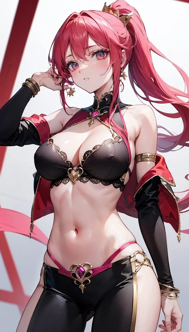 4K.high resolution,one woman,ผมpink,short ponytail,big tits,Hime,ชุดเดรสนักเต้นอาหรับpink,Navel expulsion,red gold bracelet,Gemstone Earrings,Jeweled clothing,queen's crown,Inside the palace, big breasts,Show your breasts,The cracks are clear...,((big tits)),(pubic bone), rift, visible chest, ((bare breast:1.37)), I see bulging nipples.,(((large areolae:1.4,pink,The nipples are clearly visible.....)))