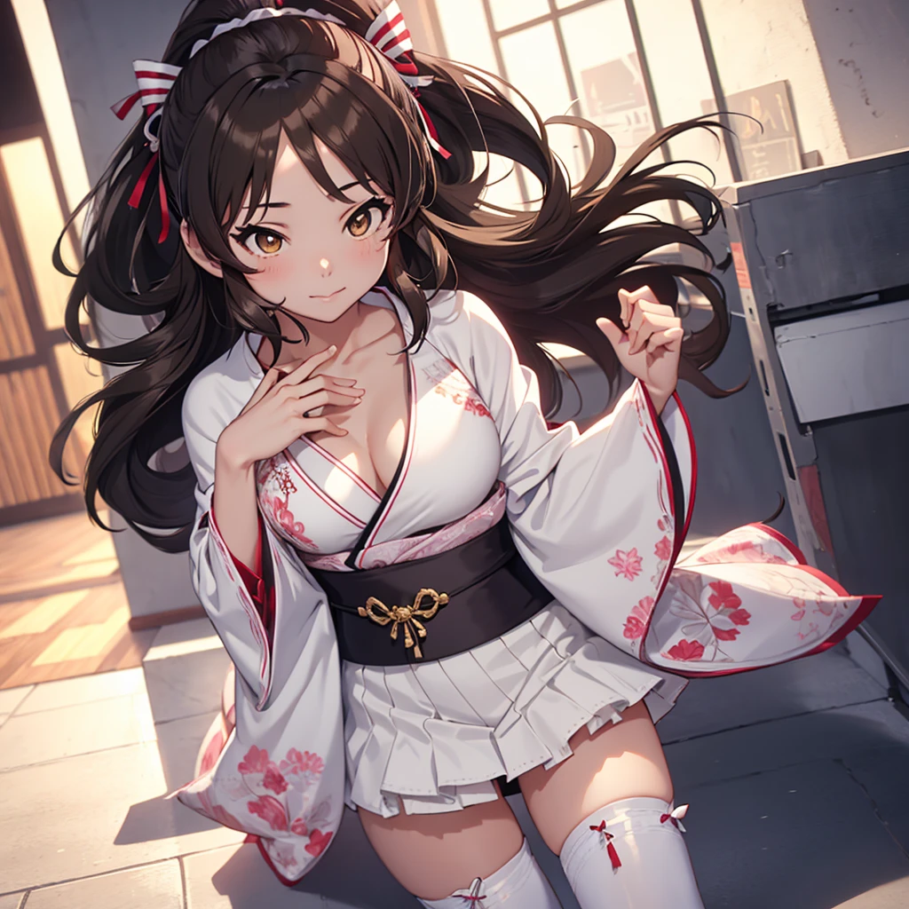 Masterpiece, Best Quality, High Definition, Venus 1, 1 Girl, Solo, Nezuko Kamado, Panties Bitten White,Bra Small Glimpse,Bamboo, Brown Hair, Checkered ((Pink Ribbon)), Gag, Gag, Gradient Hair, Haori Habaru, Kimono Habaru, Kimono Habaru, Long Hair, Look at the Audience, Pink Eyes, Pink Kimono Flutters, Pink Ribbon, Solo, Frontal, Cute, Wide Eyes