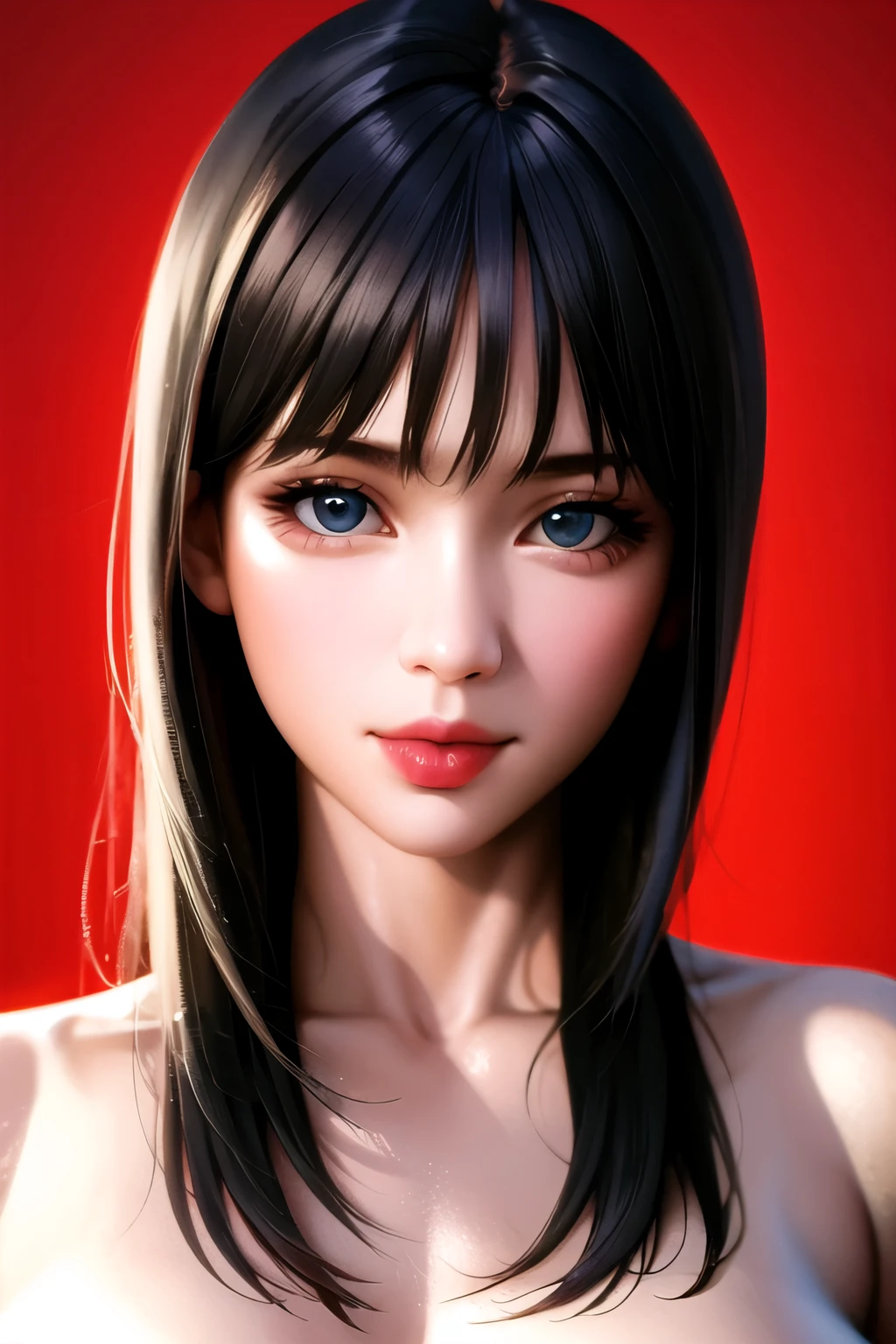 realistic, High resolution, soft light,1girl,solo,,redgreen theme,ultra realistic eyes,looking at viewer,big-breasts,portrait,from viewer,looking at viewer,18-year-old beautiful girl,.