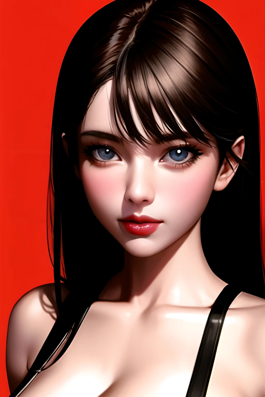realistic, High resolution, soft light,1girl,solo,,redgreen theme,ultra realistic eyes,looking at viewer,big-breasts,portrait,from viewer,looking at viewer,18-year-old beautiful girl,.