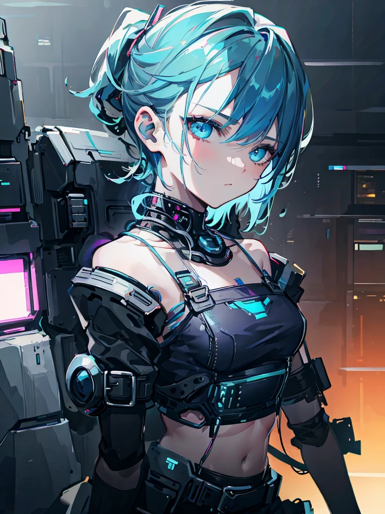 Femboy, cyberpunk style, blue hair, blue eyes 