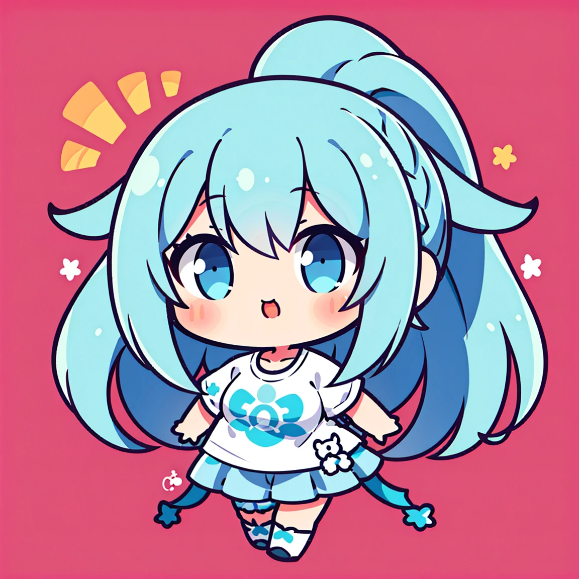 1Girl, hatsune miku, sweat, steam, smile, blush ,big breasts, nude, micro bikini,striped bikini, looking at viewer, masterpiece, aesthetic, newest,(illustration),pixiv,line art,outline,chibi,full body
