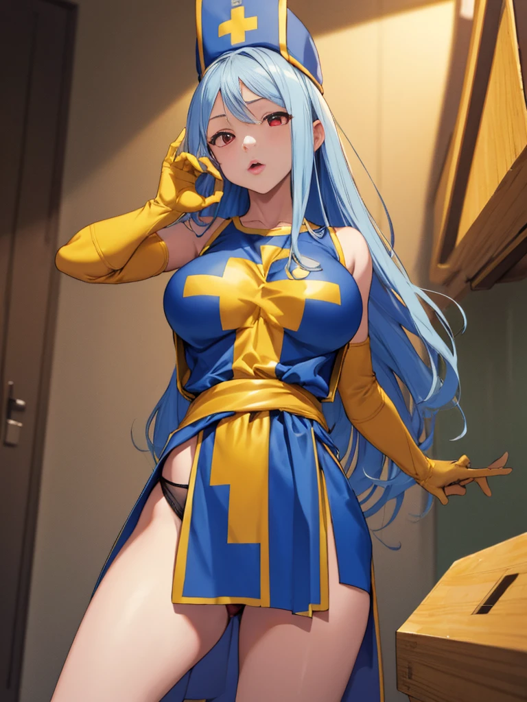 masterpiece,Highest quality, Unreal Engine, Super Resolution, Very detailed,
1 Girl, Waist, thin, (Muscular:0.8)
Round Breasts, Big Breasts, Bold, Part your lips, Observe the audience,
, sexy pose
Waist shot,Tentacles entangled in chest,,
Simple background anime style, Key Visual,
Light blue hair, Red eyes, Long-haired monk \(dq3\)
,,Tabard Elbow Gloves、(Black string panties:1.2)、、Angle from below