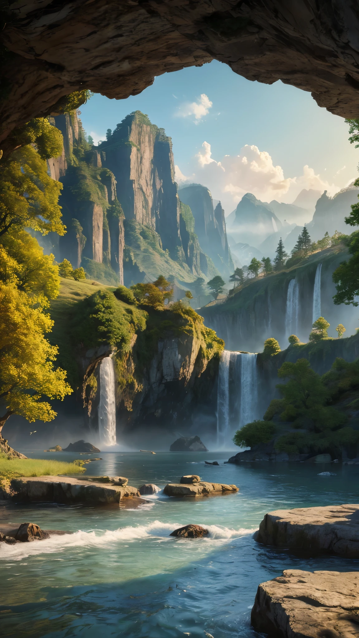 landscape, water, (Highly detailed CG Unity 8k wallpaper), The most beautiful works of art in the world, Professional majestic oil painting, Complex, High detail, Sharp focus, dramatic, Photorealistic pictorial art