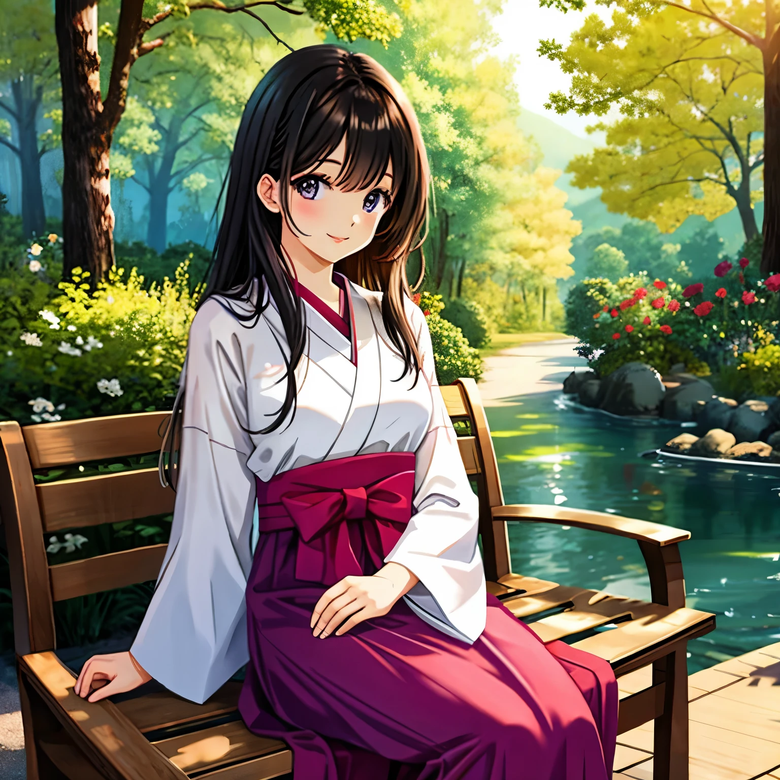 ・SEAART用AIプロンプト
Illustration Enhancement: (masterpiece, best quality), (ultra-detailed), ultra high resolution, (Top Quality photorealistic Illustration), (Ultra Definition), (cute illustration:1.3), (high Saturation:1.2), detailed beautiful face and eyes, (an extremely delicate and beautiful), (nice hands, perfect hands), (appropriate posture), (appropriate configuration), ideal ratio body proportions
BREAK
Theme: A Japanese woman or a woman of Japanese nationality who brings peace and tranquility, a beautiful partner with a good personality, a devoted and faithful partner
BREAK
Number of People: (ultra-ultimate beautiful)
BREAK
Face Details: Large eyes, gentle expression, well-defined features
BREAK
Movement Details: Smiling gently, relaxed posture
BREAK
Emotion and Expression: A smile that conveys peace and tranquility
BREAK
Perspective: Front view
BREAK
Composition: Centered, balanced with the background
BREAK
Background Details: Park bench with greenery indicative of sunset lighting. The background includes trees and foliage, with warm sunlight filtering through, creating a serene and peaceful atmosphere. The bench is wooden with metal armrests.
BREAK
Clothing Details: Modern Japanese summer fashion, light and airy fabrics, pastel colors like light purple and wine red, simple yet elegant design, incorporating elements like a flowy skirt or a stylish blouse
BREAK
Body Shape: Cleavage, waist, feminine curves
BREAK
Hair Style and Color: Long black hair, natural waves
BREAK
Light and Shadow: Soft sunset light, gentle and natural shadows
BREAK
Color Scheme: Light purple, wine red, green, gold
BREAK
- **Ratio (Character and Background Perspective)**: Character centered, balanced with the background
BREAK
Illustration Size: 768×768
BREAK
Illustration Atmosphere: Peaceful and calm
BREAK
Worldview: Realistic yet beautiful
BREAK
Style: Realistic and detailed illustration
BREAK
Power Words: "Differentiation through additional elements, **creative innovation**, **unique vi