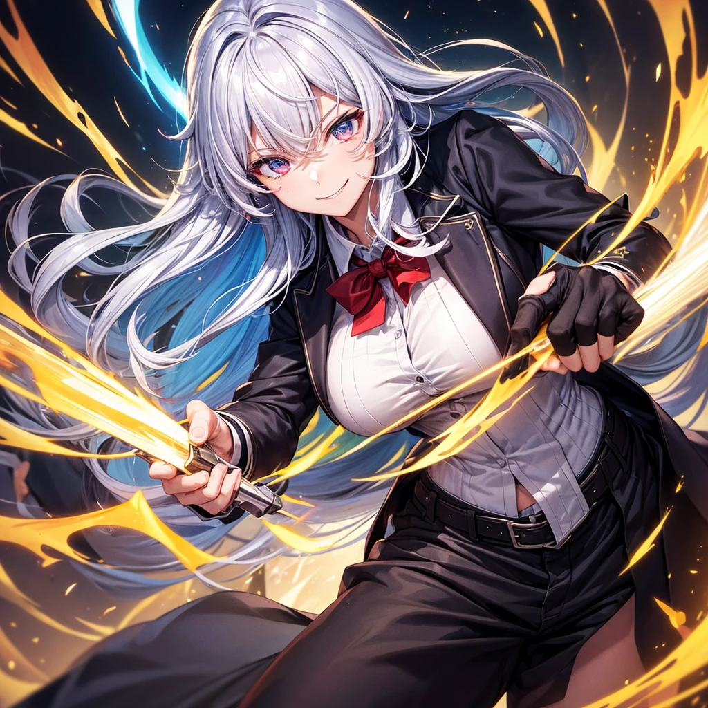 Best Quality,Male uperhuman strength,Light novel,Private Server,Strike technique user,Wear your spirit,smile,Highest quality,Big Breasts,Handsome,Multi-colored hair,blazer,future,New Fashion,Dark Fashion,masterpiece,perfection,perfectionに描かれている