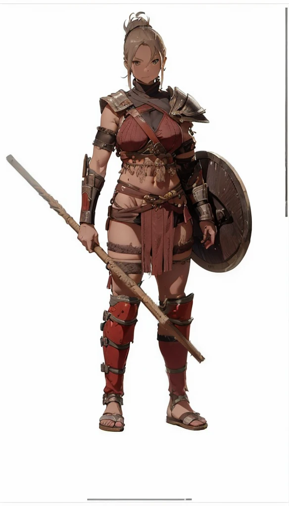 reek warriors womans in togas , only girls , forest in the background , light armor , elbow pads, knee pads, shoulder pads, black armor , sandals , sexy, exposed belly, muscular girl, defined abdomen,stomach, multiple girls, looking at viewer , long hair, bare shoulders, outdoors, sandals