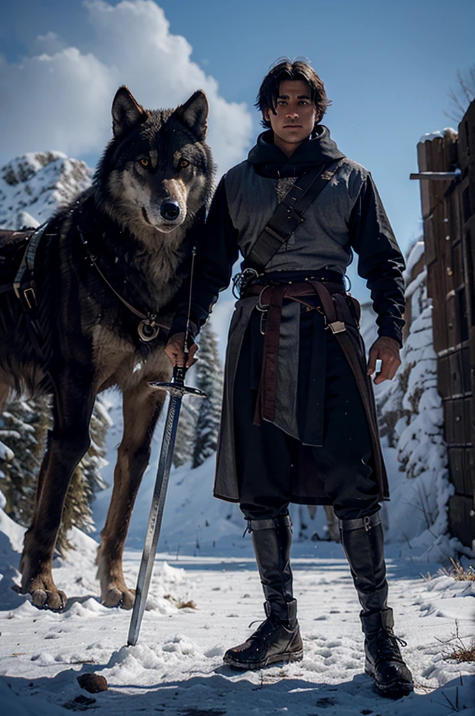 Make a big sword that carried by a wolf