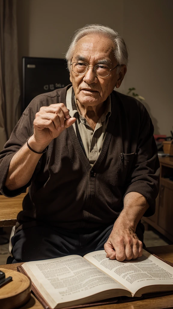 A wise old man who tells stories in anime form