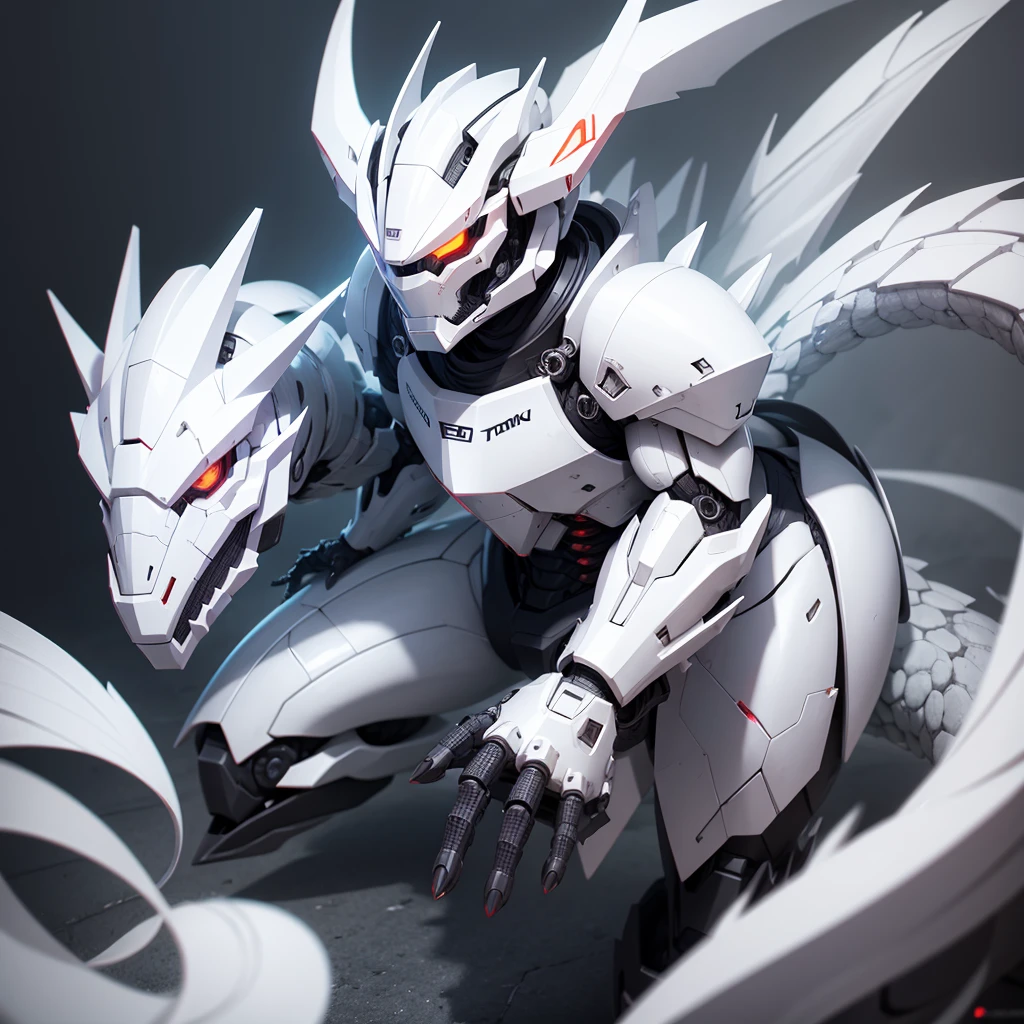 dragon robot color blanco