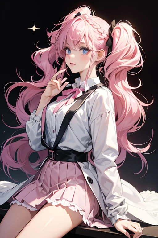 Official fine art,master piece,Sharp Focus,(Beautiful gorgeous cute korean woman:1.3),(beautiful cute korean:1.3),Korean beauty,Delicate Beautiful Hair and Eyes and Face,Lifelike,Hyper-detailing,a beauty girl ,,Vaginal opening valgus,blue-sky,Glowing White Particles,(side lights:1.2),sunbeams,white clouds,detailed clouds,slender,Cute big breasts and big buttocks,Toothy laughter,((Laugh and open your eyes)),scenecy,Long straight hair, sexy facial expression, architectural, (Cityscape:1.7), Dynamic Hair, Hair has long twin tails, Delicate platinum-pink hair, The eyes are pink、The center is black,、Clear, glittering eyes、 (blue pleated shirts+whitish skirt), long white socks, pale skin, Epic Landscapes,Exposed,The legs are spread apart, Lateral breast exposure, Chest exposure, Scratches, Vaginal opening, Exposed ,Scratches ,Vaginal opening, The legs are spread apart,Scratches,no panty,Exposed,The vaginal opening is exposed,Vaginal opening valgus、Support your body with your hands