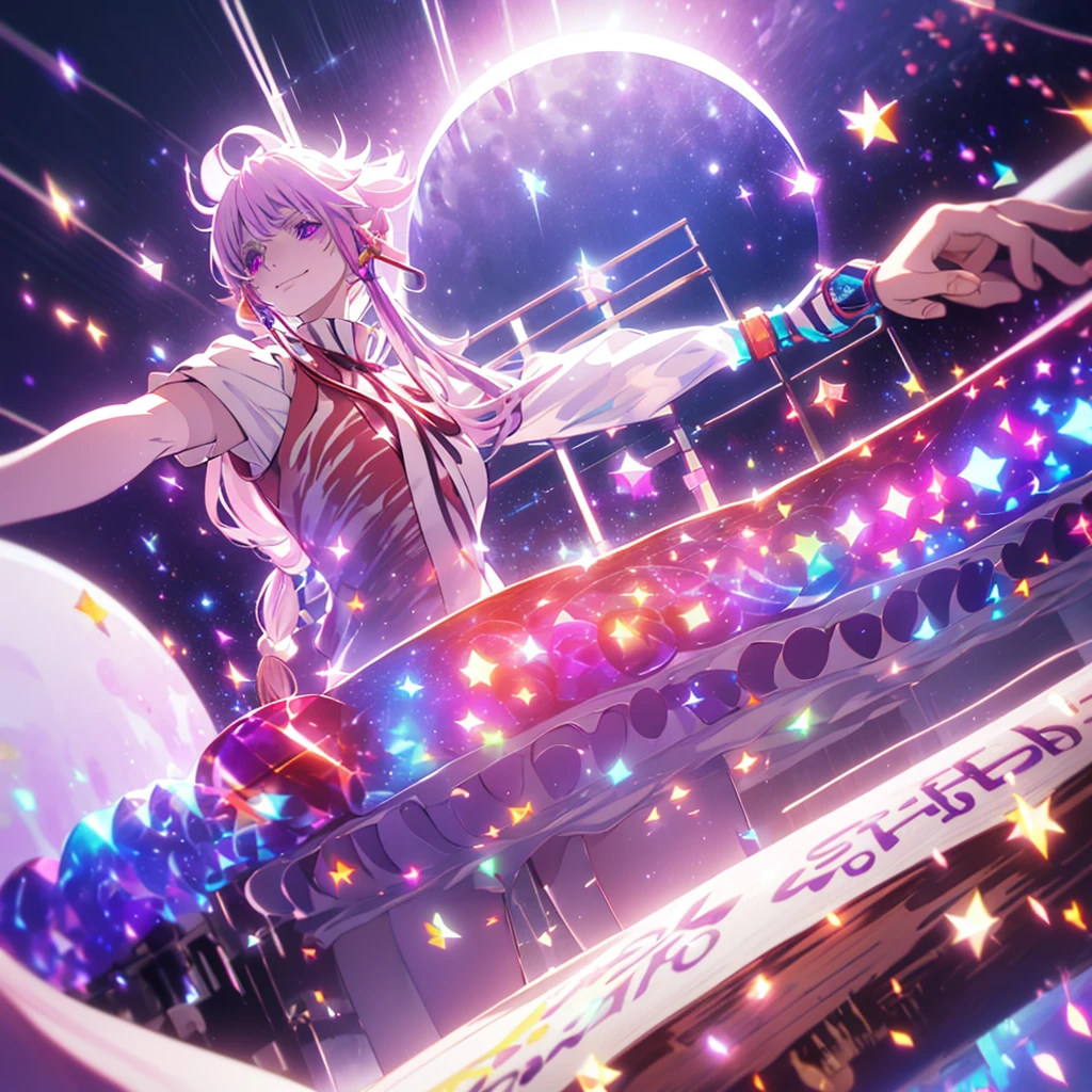 Red and white hair pendant Shiny earrings Flowing hair Bathed in light horror smileing (Purple and dark Bule Light)
((Dark sideSad and Insanity faice ))
Shining Aura Shining Crystal Eyes Confetti Particles of light Eye shine red
(((night Distorted Space-Time star fullmoon)))
Catch the wind Light