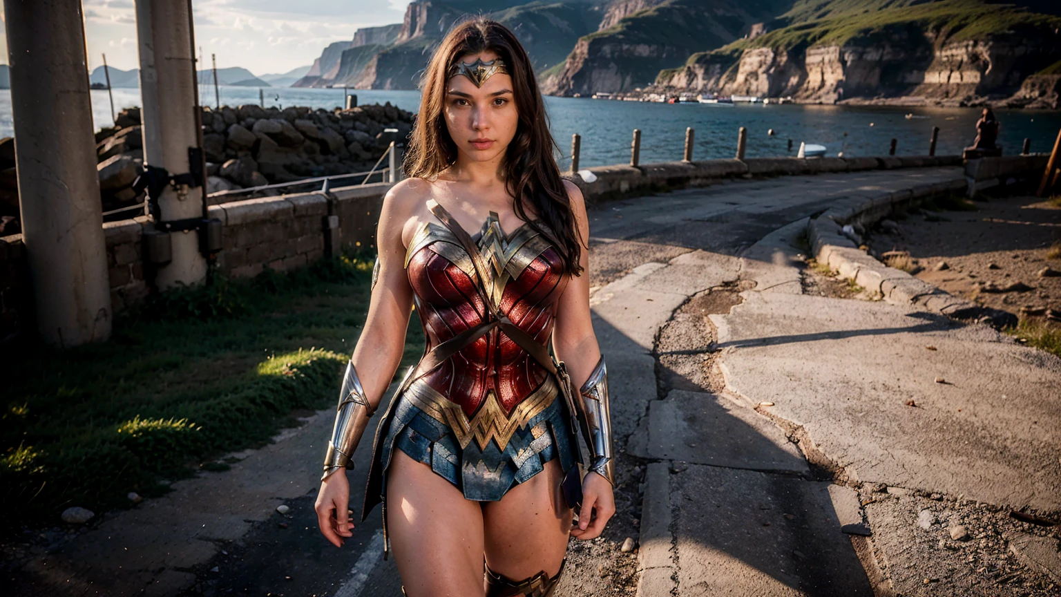 ((masterpiece), (solo character), (photorealistic:1.4), ),(best quality), (epiCRealLife), (g4lg), (g4lg large breasts), (g4lg show cleavages), (Gal Godot in wonder woman costume), (lora:epiCFlashPhoto),(flashphoto), (flash photography) (look at viewers), , (photoshoot), (wonder woman theme), (outdoor), (daytime), (Gal Godot lakeside), (boots)
