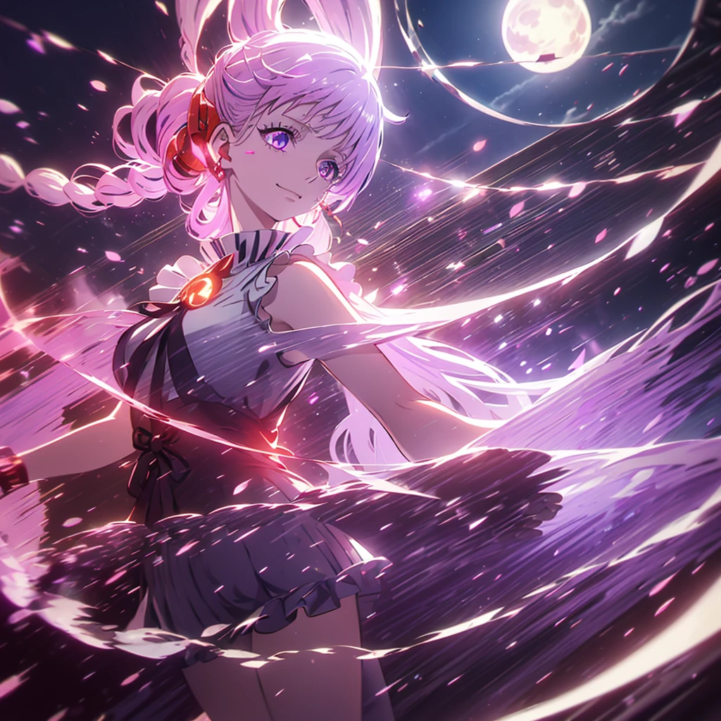 Red and white hair pendant Shiny earrings Flowing hair Bathed in light horror smileing (Purple and dark Bule Light)
((Dark sideSad and Insanity faice ))
Shadow Aura Shining Dark Eyes Confetti Particles of light Eye shine red
(((night Distorted Space-Time star fullmoon)))
Catch the wind Light