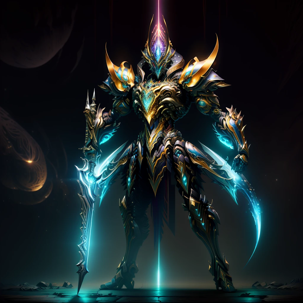 Best Quality，Warrior，The Power of Light，arms，Large sword，8K，ＳＦ，perfection，Embrace the Darkness，ダークファンタジーWarrior，Colorful，masterpiece，