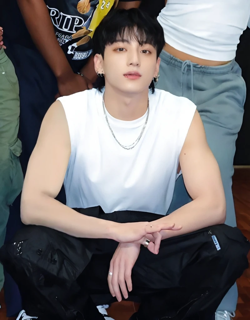 Korean boy
Beautiful
V
Sexy face
Kpop idol
Short White and black hair
Sixpack
Famous
On stage
Long shorts
Man body