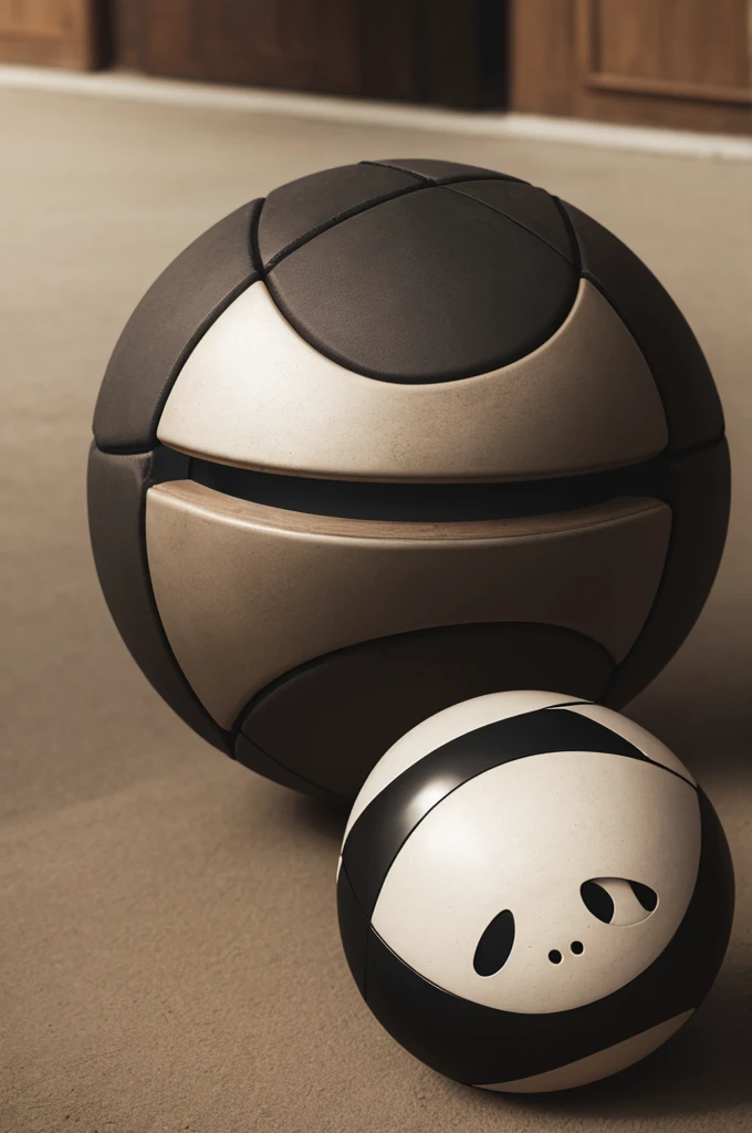 A ball with an evil face