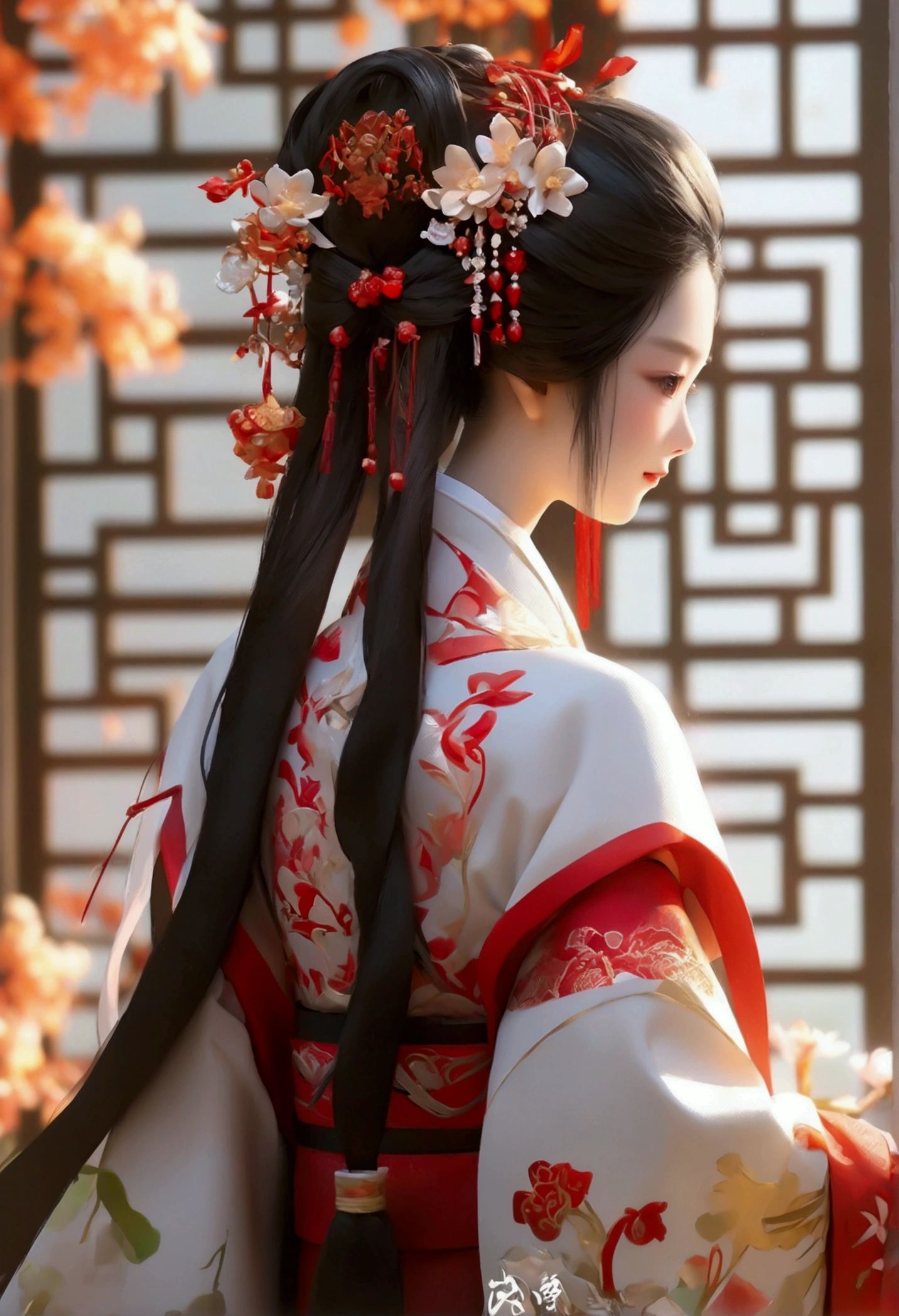 Original,(illustratio:1.1),(best qualtiy),(tmasterpiece:1.1),(the Extremely Detailed CG Unity 8K Wallpapers),(a color:1.2),1 God of osmanthus,goddes,,ancient costume,Hanfu,best qualtiy,Extremely detailed jewelry,Plum petals,scenecy,rios|Wagas,