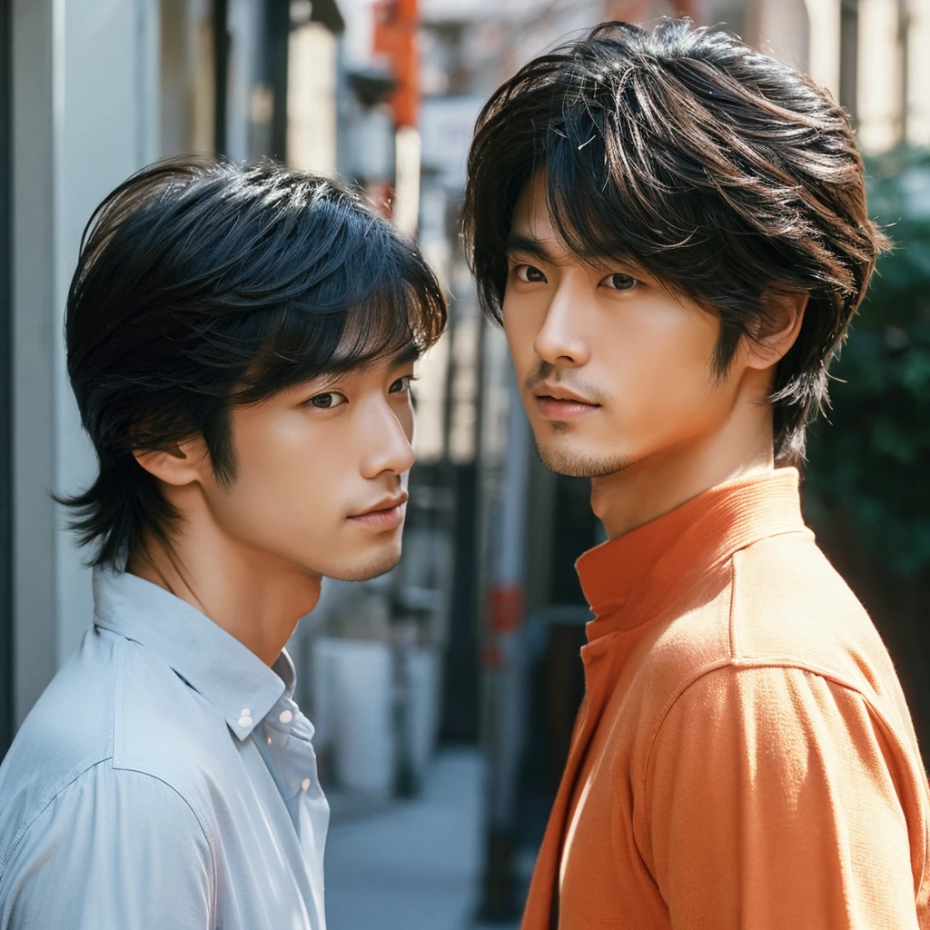 A handsome Japanese man with a handsome, side-swept hairstyle.