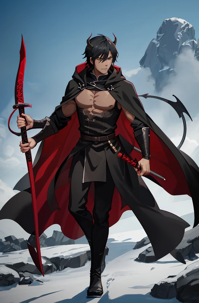 a man in a black cloak holding a sword in a city, 坏蛋动漫8 K, Anime Wallpaper 4k, 4k anime wallpapers, Anime Art Wallpaper 4K, 4k anime wallpaper, Anime Art Wallpaper 4K, Anime Art Wallpaper 8K, handsome guy in demon slayer art, anime epic artwork, 4K anime-style, demon slayer artstyle