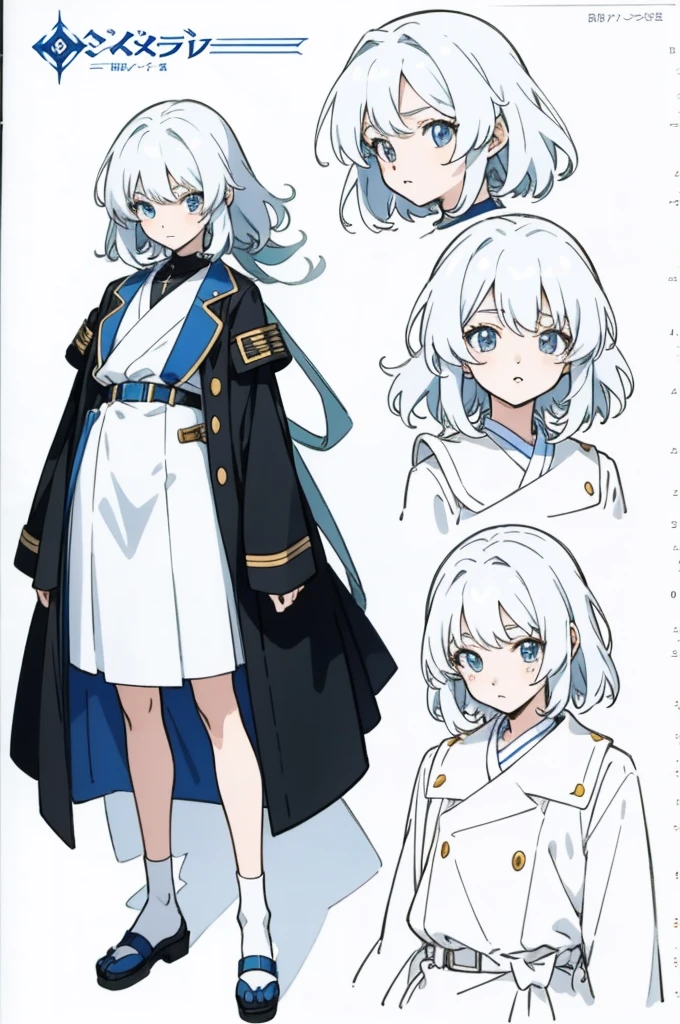anime - style image of a character with a variety of hair and accessories, anime set style, anime character reference sheet, fantasy uniform, flat anime style, anime full body illustration, full_body!!, complete detailed body, extra detailed body, anime vtuber full body model, soft anime illustration, anime style character, clean detailed anime style,
