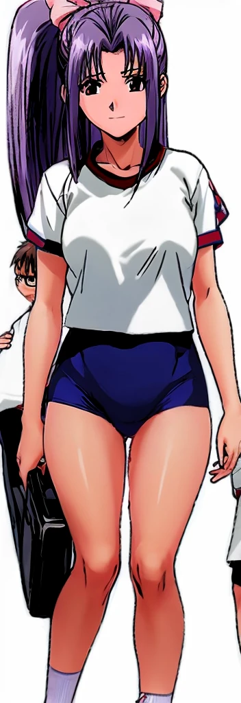 Uraraka bents showing her sexy ass , round , big breasts , sexy thighs , ripped outfit , behind view