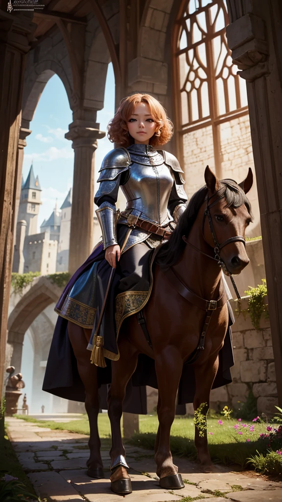 Highest quality,high resolution,Toy poodle becomes a medieval knight,Fantasy,mysterious,Fantasy,anime,3d