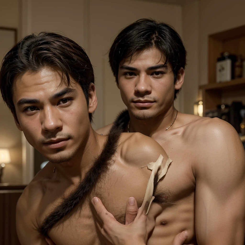 "Create a realistic 17-year-old boy character based on the following characteristics:
1. **Appearance:**
- **body hair:** crisp, 小柄, well maintained.
- **muka:** Young and expressive.
- **skin tone:** (blacksad)
- Add a confident facial expression and a determined look.